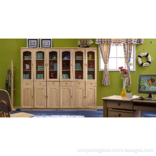 Pine-wood bookcase for home or office use#SP-S001C